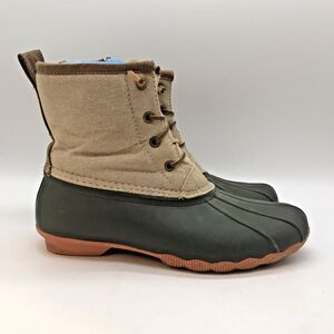 Serra 3M Thinsulate 200g Duck Boots Women's 9 Green, Tan & Beige Faux Fur Lining